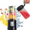 Toycol Portable Blender Personal Size Blender Bottles for Shakes and Smoothies with 2*320ml Bottles USB Rechargeable Mini Fruits Juicer Cup BPA Free Wireless 6 Blades Strong Power Ice Mixer Gift Package 10.8 OZ (Black)