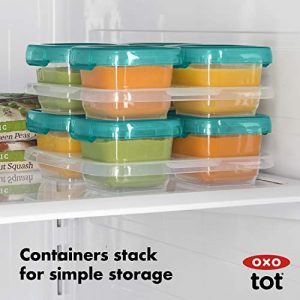 OXO Tot Baby Blocks Freezer Storage Containers Teal (4 Oz)
