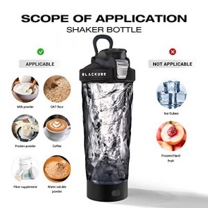 BLACKUBE Electric Protein Shaker Bottles - 24 oz Rechargeable Vortex Mixer Cup | BPA Free | Made with Tritan | For Making Protein Shakes