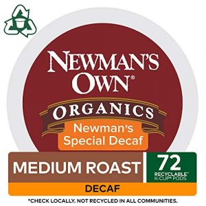 Newman's Own Organics Special Blend Decaf, Single-Serve Keurig K-Cup Pods, Medium Roast Coffee, 72 Count