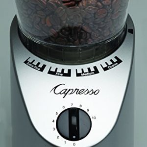 Capresso 560Infinity Conical Burr Grinder, Brushed Silver, 8.5-Ounce