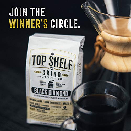 The Best High Caffeine Dark Roast Whole Bean Black Coffee, Extra Strong Gourmet Columbian Clean Coffee Beans by Top Shelf Grind Company | Worlds Strongest Black Roasted Java | Seattles Purity Culture