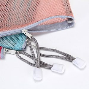 Sea Team 6pcs Multicolored Portable Travel Toiletry Pouch Nylon Mesh Cosmetic Makeup Organizer Bag with Zipper