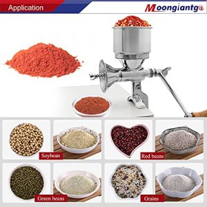 Moongiantgo Hand Grain Grinder Mill Manual Coffee Grinder Stainless Steel Grinder Hand Crank for Coffee Pepper Rice Nixtamalized Corn Chickpeas Poppy Seeds Bean Grains Spices