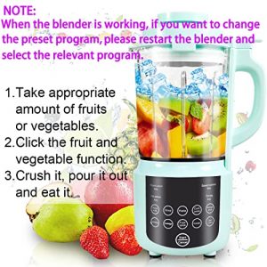 Professional Countertop Blender, Glass Blender for kitchen 1200W with 59 Oz Container and 10 Modes Preset Programs, Hot and Cold Smoothie Blender for Shakes, Crushing Ice and Frozen Fruit (Green)