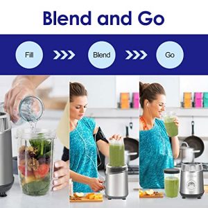 DUXANO Personal Blender for Shakes and Smoothies, 15 Pieces Set Smoothie Blender for Kitchen, Ice-Crushing Power Portable Mixer with 40oz. Large Capacity Pitcher, 2x18oz. Travel Sports Bottles, Coffee Grinder, 2 Spout Lids