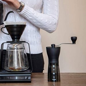 Hario Ceramic Coffee Mill - 'Mini-Slim Plus' Manual Coffee Grinder 24g Coffee Capacity