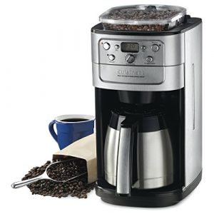 Cuisinart Automatic Coffeemaker Burr Grind and Brew 12 Cup Charcoal Water Filter 5 Oz, Brushed Stainless Steel