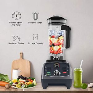 BioloMix Professional Kitchen Blender , High Speed Countertop Blender for Shakes and Smoothies, Ice and Frozen Drinks, 2200W Motor Base with Timer and 68OZ BPA Free Container.