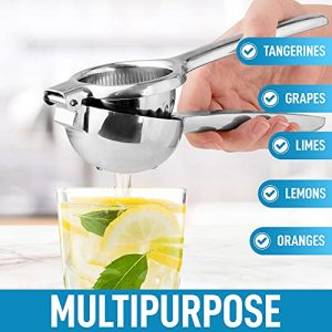 Lemon Squeezer Stainless Steel with Premium Quality Heavy Duty Solid Metal Squeezer Bowl - Large Manual Citrus Press Juicer and Lime Squeezer Stainless Steel - by Zulay Kitchen