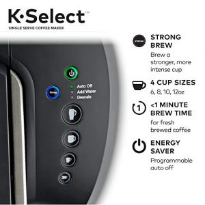 Keurig K-Select Coffee Maker, Single Serve K-Cup Pod Coffee Brewer, With Strength Control and Hot Water On Demand, Matte Black