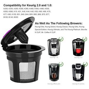 Reusable K Cups For Keurig, Reusable K CUP Coffee Filter Refillable Single K CUP for Keurig 2.0 1.0 BPA Free-6 Packs