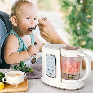 Kwasyo Baby Food Maker, 4 in 1 Processor Baby Food Steamer and Blender, Puree Machine & Milk Warmer, Constant Temperature, Rapid Heating, LED Touch Panel, Real-time Status, 22 Oz Separate Steaming Cup