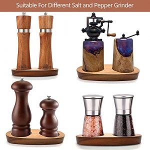 Salt and Pepper Mill Tray,Acacia Wood Tray, Salt & Pepper Grinder Accessories（Inner Dia 5.8cm）fit many Mills & Shakers