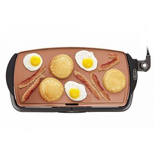 BELLA Electric Ceramic Titanium Griddle, Make 10 Eggs At Once, Healthy-Eco Non-stick Coating, Hassle-Free Clean Up, Large Submersible Cooking Surface, 10.5