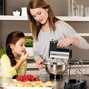 600W Electric Hand Mixer Kitchen Handheld Mixer 10 Speed Powerful with Turbo for Baking Cake Lightweight & Personal Electric Mixer with Beaters Dough Hooks, Whipping Mixing Cookies, Brownies, Batters, Meringues, Mashed Potatoes