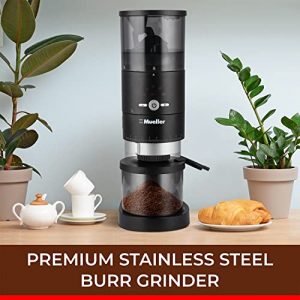 Mueller Ultra-Grind Conical Burr Grinder Professional Series, Innovative Detachable PowderBlock Grinding Chamber for Easy Cleaning and 40mm Hardened Gears for Long Life