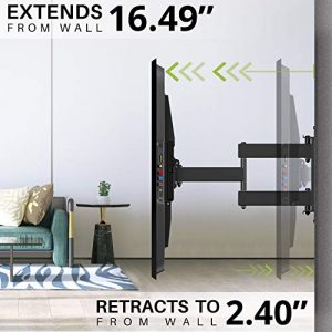 USX MOUNT Full Motion TV Wall Mount for Most 47-84 inch Flat Screen/LED/4K TV, TV Mount Bracket Dual Swivel Articulating Tilt 6 Arms, Max VESA 600x400mm, Holds up to 132lbs, Fits 8” 12” 16