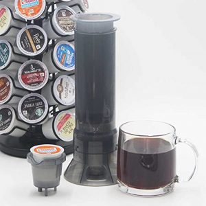 BLACKSMITH FAMILY Portable Travel Coffee Maker Press, Camping Coffee Press, Travel K Cup Coffee Maker - Instantly Makes Delicious Coffee without Bitterness, Compatible with K Cup Pods and Your Favourite Ground Coffee, 4~12 OZ One Shot