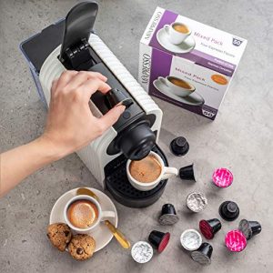 Mixpresso Espresso Machine for Nespresso Compatible Capsule, Single Serve Coffee Maker Programmable Buttons for Espresso Pods, Premium Italian 19 Bar High Pressure Pump 27oz 1400W (White)