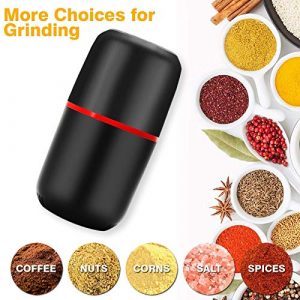 Herb Grinder Electric, Turimon Large Herbal/Coffee Grinders / Mill / Crusher for Spice and Herbs With Cleaning Brush - Black - 4.2 oz Capacity