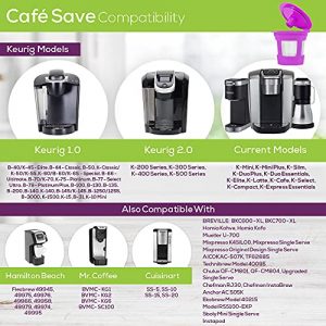 Perfect Pod Cafe Save Reusable K Cup Pod Coffee Filters | Refillable Coffee Pod Capsules with Built-In, Integrated Mesh Strainer for Use with Keurig & Select Single Cup Coffee Machines, 4-Pack