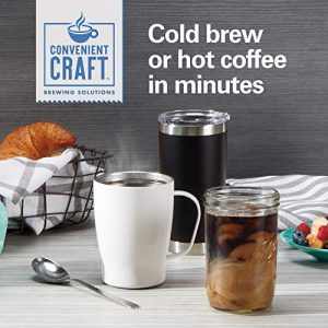 Hamilton Beach Convenient Craft Rapid Cold and Hot Brew Coffee Maker, 16 oz. Single Serve Grounds Brewer, White (42500)