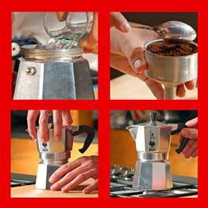Bialetti Moka Express Export Espresso Maker, 4 Tassen, Silver