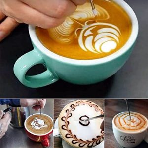 Milk Frothing Pitcher Latte Cup - Stainless Steel Pitcher Latte Art Espresso Machine Accessories Steaming Pitcher Cappuccino Coffee Milk Frother Cups 12 Oz (350ml)