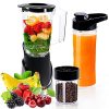 Smoothie Blender, Personal Blender for Shakes, Smoothies, Frozen Blending and Food Prep, 27oz Portable Countertop Blender for Kitchen with BAP FREE Travel Cup and Bean Grinding Cup, 300-Watt Base