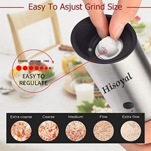 USB Rechargeable Electric Salt and Pepper Grinder Set, Stainless Steel Salt and Pepper Grinder with Adjustable Coarseness and Upgraded Design