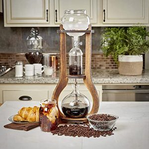 Nispira Iced Coffee Cold Brew Drip Tower Coffee Maker Wooden, 6-8 cup