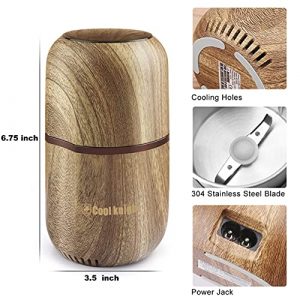 COOL KNIGHT Herb Grinder Electric Spice Grinder [Large Capacity/High Rotating Speed /Electric]--Electric Grinder for Spices and Herbs (Wood grain 2)