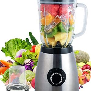 Countertop Smoothie Blender, 800w Blender for Shakes and Smoothies with 51oz Glass Jar 4 Stainless Steel Blade , Household Blender for Kitchen with Professional Grinding, 3-speed for Smoothies,Nuts