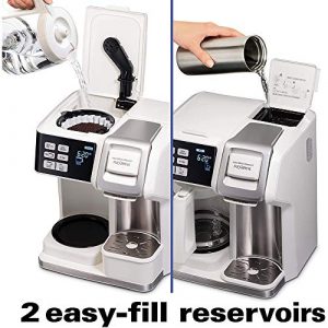 Hamilton Beach 49947 FlexBrew 2 Way Coffee Maker: Single-Serve or 12 Cup Pot, White Bundle with 1 YR CPS Enhanced Protection Pack