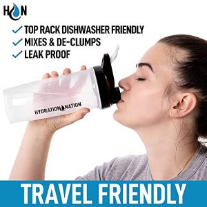 Hydration Nation 28oz Protein Shaker Bottle - BPA Free Shaker Bottles For Protein Mixes With Paddle Shaker Ball - Leakproof Shaker Cup & Smoothie Bottle For Fitness, Pre Workout, Supplements, & More