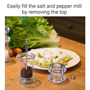 COLE & MASON 505 Salt and Pepper Grinder Set - Clear Acrylic Mills Includes Precision Mechanisms and Premium Sea Salt and Peppercorns