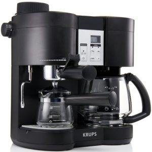 Krups XP160050 Coffee Maker and Stainless Espresso Machine Combination, Black
