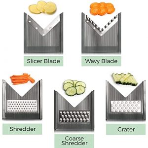 Mueller Multi Blade Adjustable Mandoline Cheese/Vegetable Slicer, Cutter, Shredder with Precise Maximum Adjustability