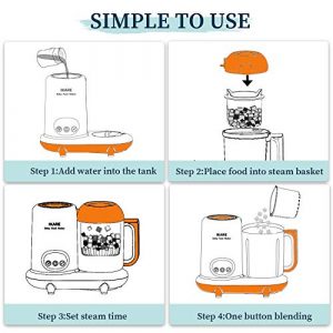 IKARE 6 in 1 Baby Food Maker, Infant Feeding Blender Puree Processor Grinder Steamer, Cook & Blend Healthy Homemade Baby Food in Minutes, 25 Oz Tritan Stirring Cup, Touch Control Panel, Auto Shut-Off