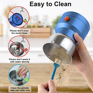JUTTIRA Mini Electric grinder for spices and seeds Extra fine smash grinder 150W 10s Rapid Grinding Spices, Seasonings, Seed, Condiment, Blue