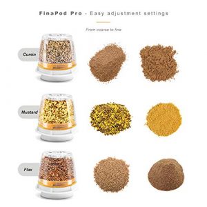 FinaMill - Award Winning Battery Operated Spice Grinder Gift Pack - includes 3 Quick - Change Spice Pods and 1 Stackable Tray - Perfect Gift for any Home Chef_White