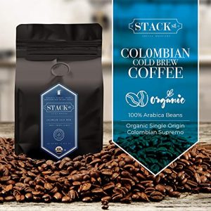 Organic Cold Brew Coffee Coarse Ground 1 LB - Colombian Supremo Reserve Flavor Dark Roast Coarse Grind - 100% Arabica Beans - Handcrafted, Single Origin, Micro Roast, Direct Trade – By Stack Street