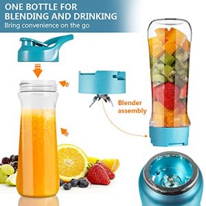 Smoothie Blender,Personal Blender for Shakes and Smoothies,Small Juice Blender for Kitchen with BPA-Free 20Oz Blender Bottle,Ice Milkshake/Frozen Fruit Vegetable Drink,250w