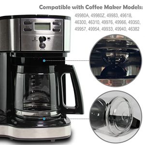 Ulrempart 12-Cup Replacement Coffee Carafe Pot | Compatible with Hamilton Coffee Maker, Machine, Brewer | Fit for Models 49980A, 49980Z, 49983, 49618, 46300, 46310, 49976, 49966, 49350 | Black