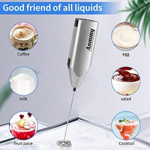 Anmmy Milk Frother quiet Hand held Frother Whisk,high powered Mini Blender For Coffee, Latte, Mocha,Matcha,Cappuccino, Hot Chocolate,Smoothie And Much More,electric foam maker mixer blender