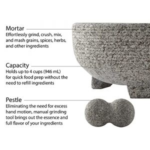 Vasconia 4-Cup Granite Molcajete Mortar and Pestle