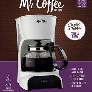 Mr. Coffee 4-Cup Coffee Maker, White - DR4-RB
