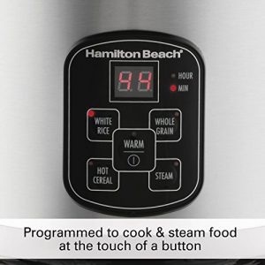 Hamilton Beach Digital Programmable Rice Cooker & Food Steamer, 8 Cups Cooked (4 Uncooked) & Power Elite Blender with 12 Functions for Puree, Ice Crush, Shakes and Smoothies, Black