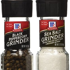 Seasoning Bundle - 2 Items: McCormick Sea Salt Grinder 2.12 Oz. & Black Peppercorn Grinder 1.0 Oz